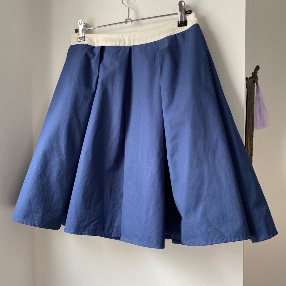 ETIENNE DERŒUX Thick Cotton Pleated Skirt